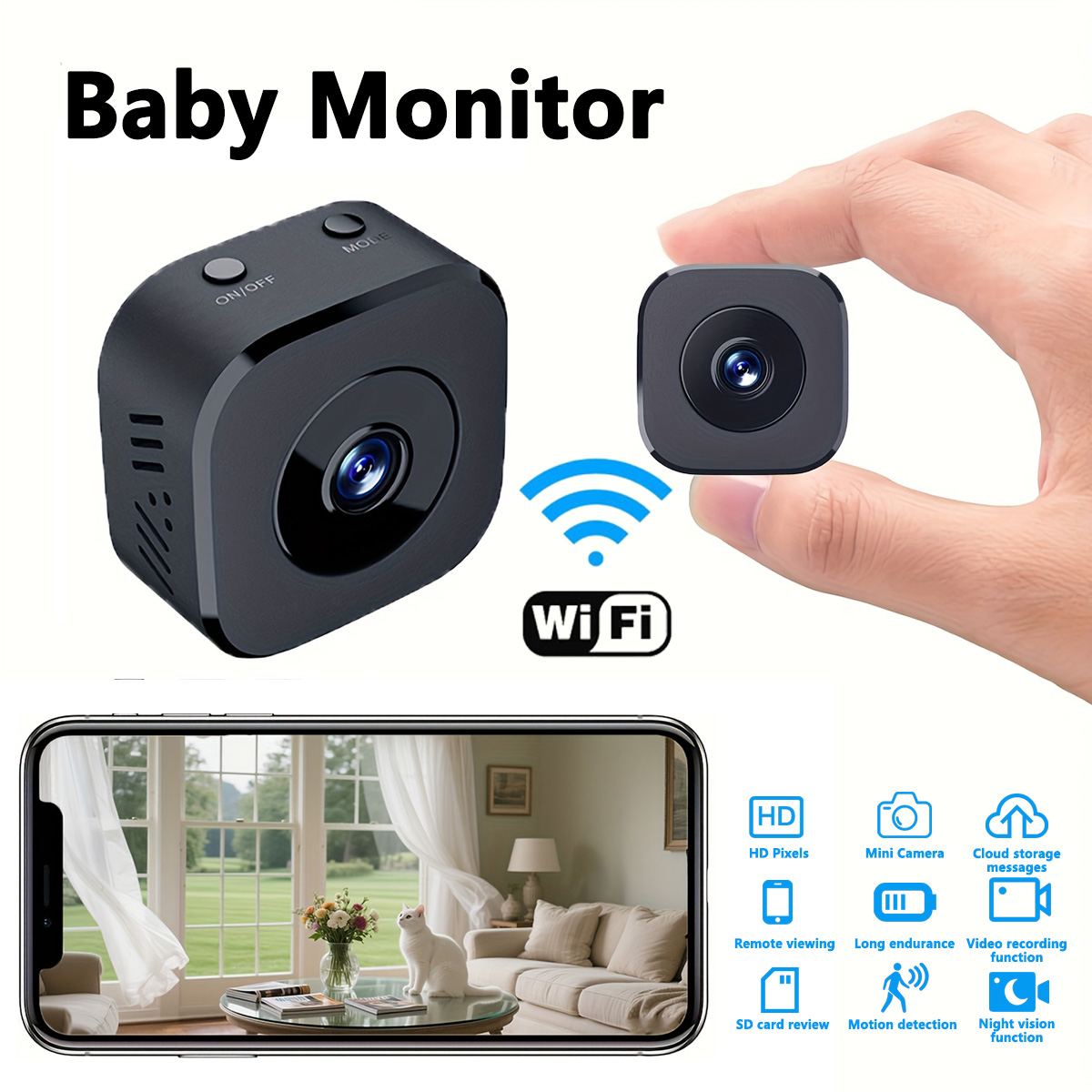 Monitor Portable Usb - 1080P HD Mini WiFi Camera Indoor