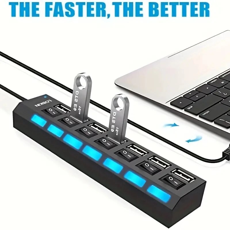 High Speed 4/7 Ports USB HUB 2 - Laptop Accessories Hub review and price