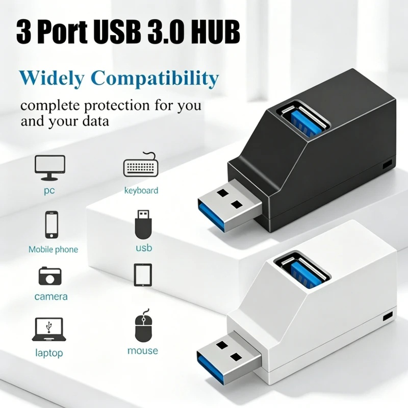 USB 3.0 2.0 Rotatable 3 Ports  - Laptop Accessories Hub review and price