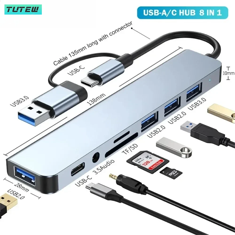 8 in 1 USB C Hub USB Splitter  - Laptop Accessories Hub review and price