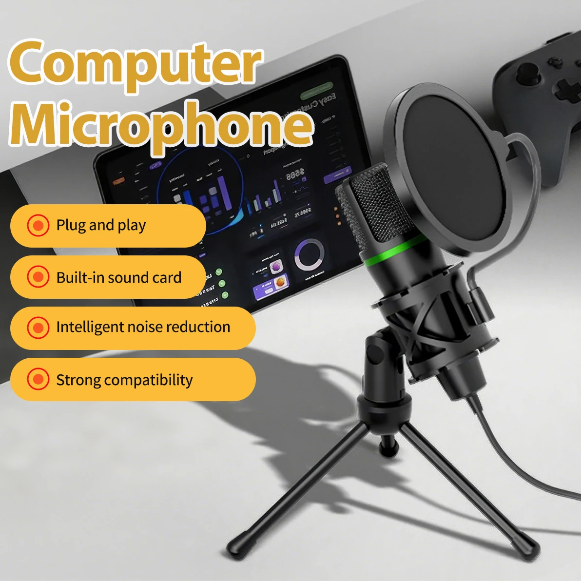 Condenser Microphone USB Wired - Laptop Accessories Rgb review and price