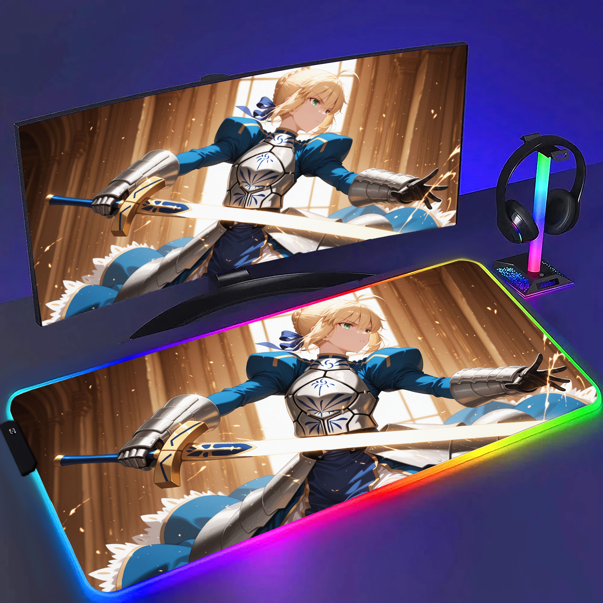 RGB Anime Fate Saber MousePad  - Laptop Accessories Rgb review and price