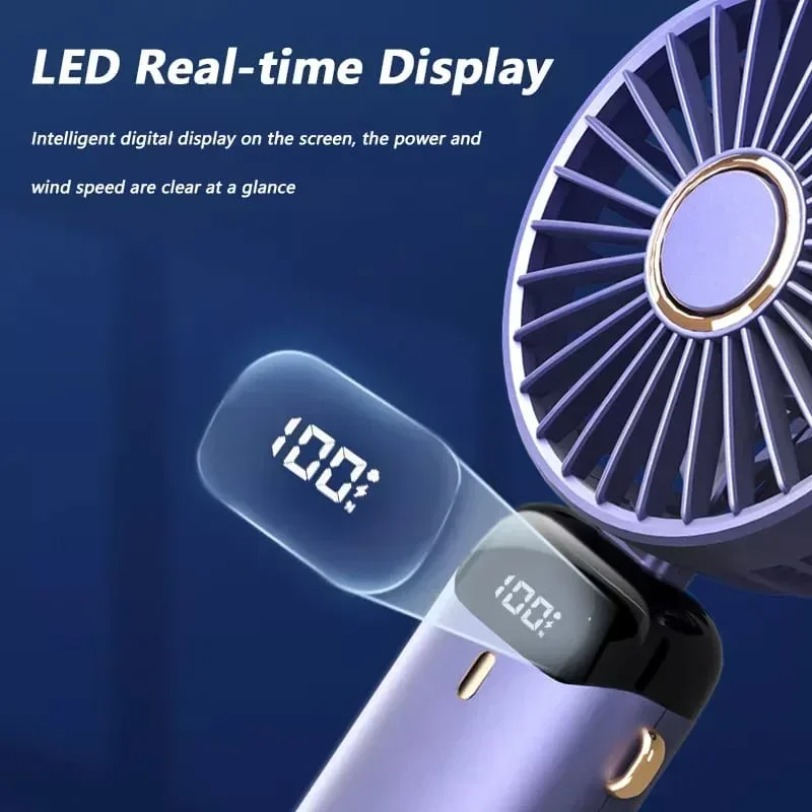 Mini Fan 5000mAh Handheld Fold - Monitor Portable Usb review and price