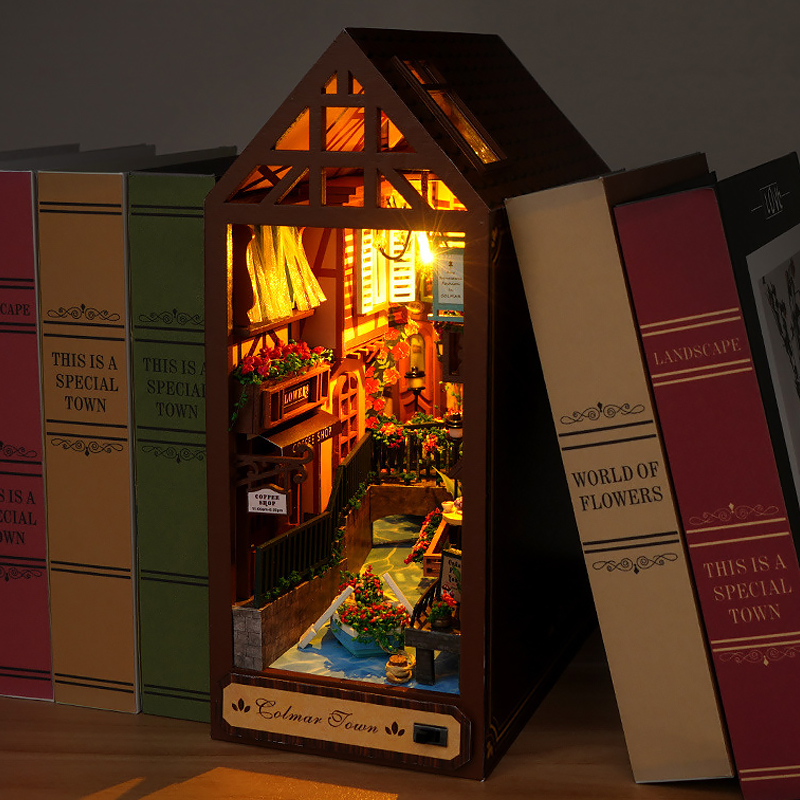 DIY Book Nook Kit Wooden Mini  - Laptop Accessories Light review and price